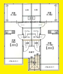レネットメルル立川【2階】の間取り