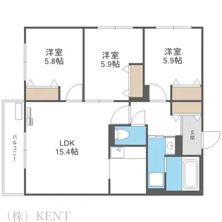 ZABO HILLS HASSAMU【2階】の間取り
