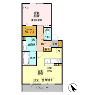 フェリシアス鴨川【2階】の間取り