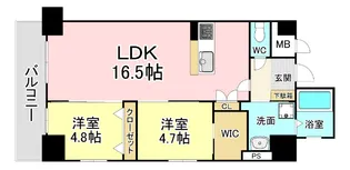 福岡県北九州市小倉北区中津口1【マンション】の間取り