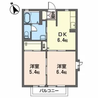 シャーメゾンフレアB【2階】の間取り