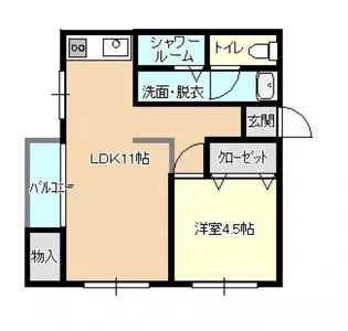 ブルックス駅前【4階】の間取り