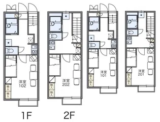 レオパレス北八王子A【2階】の間取り