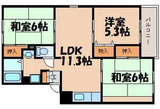 セジュール小屋浦B棟【2階】の間取り