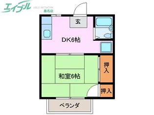 サンライズ小向【2階】の間取り