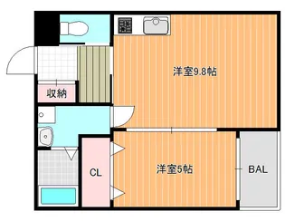 セレニティ法善寺【1階】の間取り