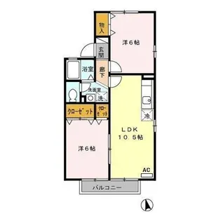 セジュールみなみ【1階】の間取り