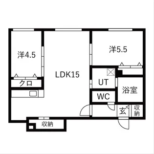 2LDKの間取り画像