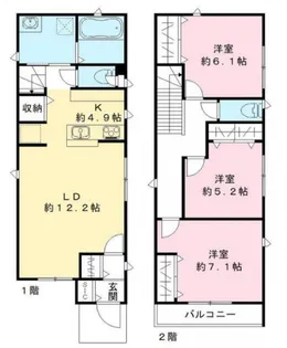東京都新宿区北新宿4【一戸建】の間取り