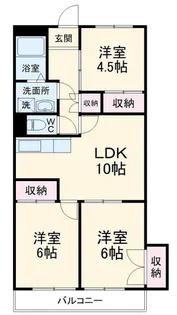 ハイツ魚津【1階】の間取り