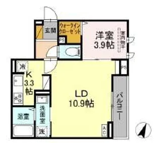 D-カヴェリ本千葉【3階】の間取り