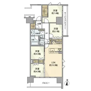 パークホームズ浦和常盤ステーションプレミア【9階】の間取り