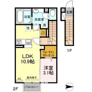 福島県郡山市小原田1【アパート】の間取り
