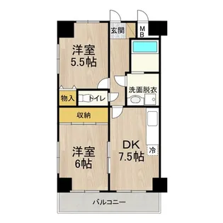 2DKの間取り画像