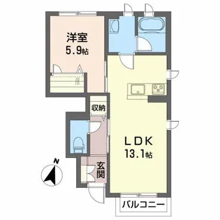 リラフォートB【1階】の間取り