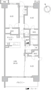 シティテラス横濱和田町エアーズコート【2階】の間取り