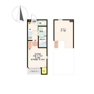 ホロニナテラス【2階】の間取り