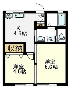 実徳ハイツ【1階】の間取り