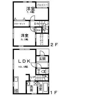 大阪府柏原市法善寺2【一戸建】の間取り