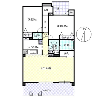 アネージュ石川町【8階】の間取り