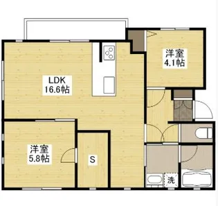 広島県福山市新涯町1【アパート】の間取り
