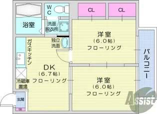 ハイツカトレア【1階】の間取り