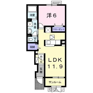 サンリバー有明【1階】の間取り