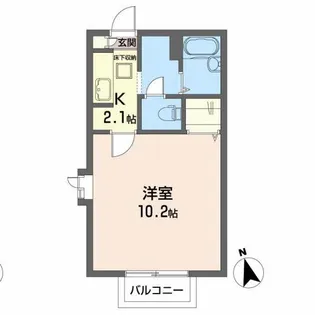 KSフラットA【1階】の間取り