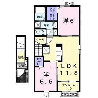 アオ アクア B【2階】の間取り
