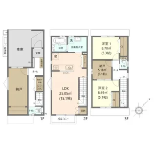 福岡県大野城市錦町3【一戸建】の間取り