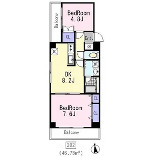 市両マンション【2階】の間取り
