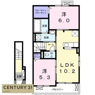 山口県山陽小野田市南竜王町【アパート】の間取り