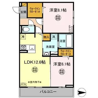 アマーテ元吉田【2階】の間取り