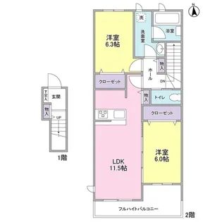 メルヴェーユ桜丘【2階】の間取り