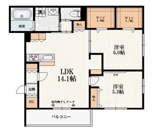 ヴィータ フェリーチェIV【2階】の間取り