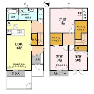 石川県金沢市野田2【アパート】の間取り