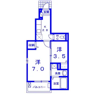 エレガントクロスローズII【2階】の間取り