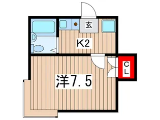 ボ-ジャ-ディン【2階】の間取り