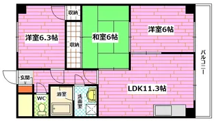 ハイタウン堀田【1階】の間取り