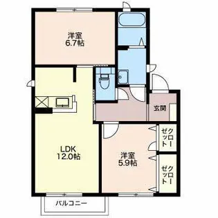 ガーデンテラス倉石S【1階】の間取り