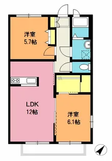 スカイパーク A【2階】の間取り