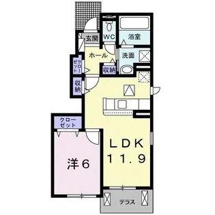 プラシド・ラウレア【1階】の間取り