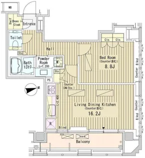 パークアクシス御成門【19階】の間取り