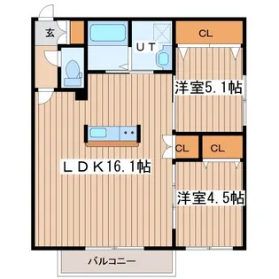 エアフォルク手稲【4階】の間取り