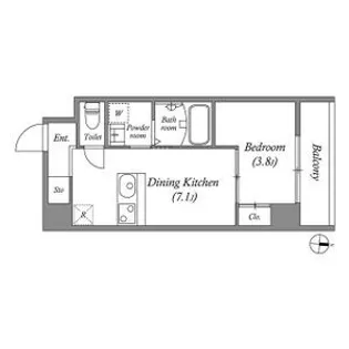 ウインズコート京都西陣【2階】の間取り