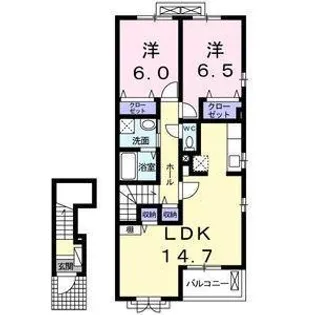 コンフォート津志田【2階】の間取り