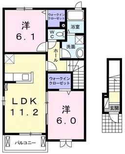 クラール三原C【2階】の間取り