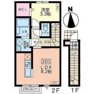 Escondite卸町I【2階】の間取り