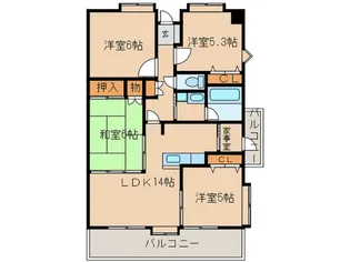 エバーライフネアシティ久留米壱番館【14階】の間取り