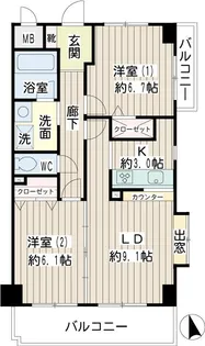 ガルファーサ新横浜【3階】の間取り